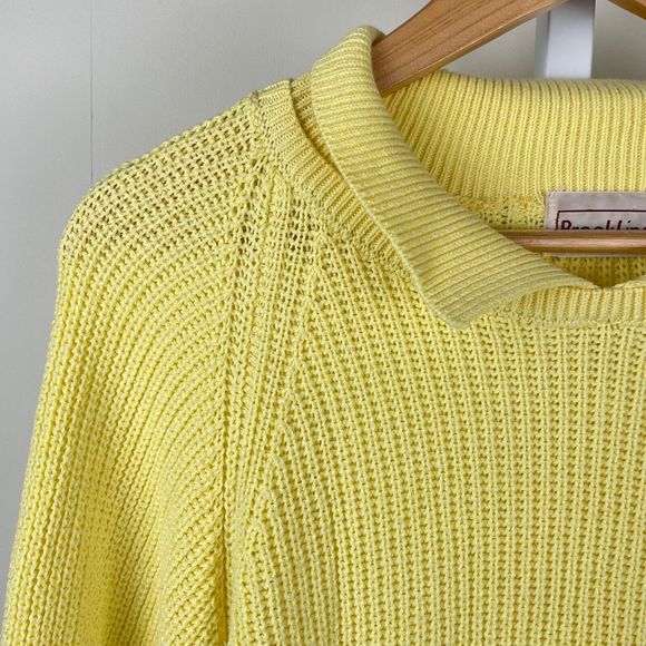 Vintage 80s Brookline Womens Yellow Pullover Sweater Chunky Knit Small - Picture 3 of 7